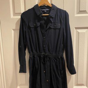 Tommy Hilfiger Navy Blue Button Up Dress